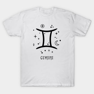 Gemini Celestial Zodiac Sign Symbol T-Shirt